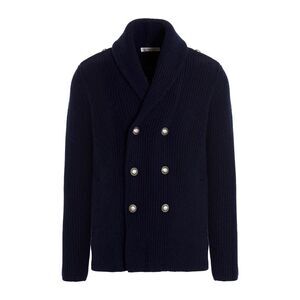 Brunello Cucinelli Navy Blue Wool Men's Sweater